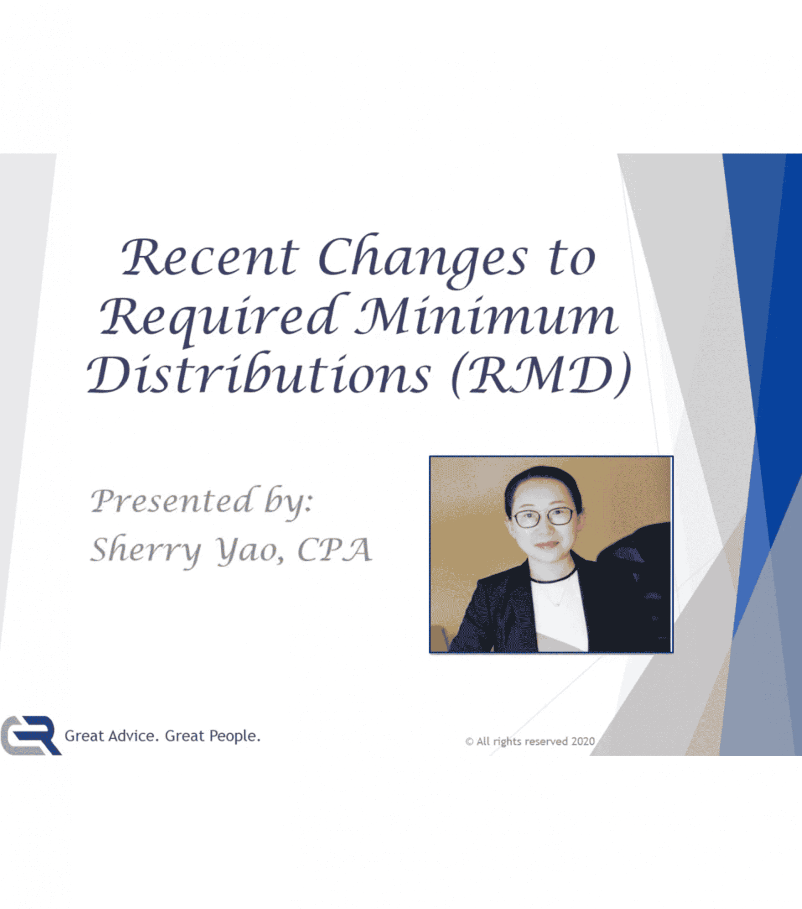 Changes to Required Minimum Distributions